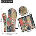 thumbnail image 6 of Pioneer Flower Floral Print Pattern Kitchen Oven Mitt and Pot Holder Sets 2 Pcs for Baking, Cooking and Grilling, Heat Resistant Up To 392 °F, 6 of 7