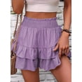thumbnail image 5 of Women'S High Waist Ruffle Mini Skirt Tiered Short Skirt with Shorts Underneath XXL, 5 of 6