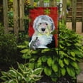 thumbnail image 2 of Carolines Treasures LH9351-FLAG-PARENT Old English Sheepdog Red  Green Snowflakes Holiday Christmas Flag  multicolor, 2 of 3