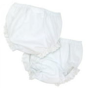 I.C. Collections Baby Girls White Double Seat Diaper Cover Bloomers