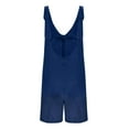 thumbnail image 4 of Jean Short Romper Womens Trendy Casual Summer Overalls with Pockets Sleeveless V Neck Tank Jumpsuit Denim Shorts (2XL, Dark Blue), 4 of 6