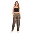 thumbnail image 4 of lionlar Polyester Harem Pants Taille Smockée Coloré Été Décontracté Mode Femmes Vert Foncé, 4 of 4