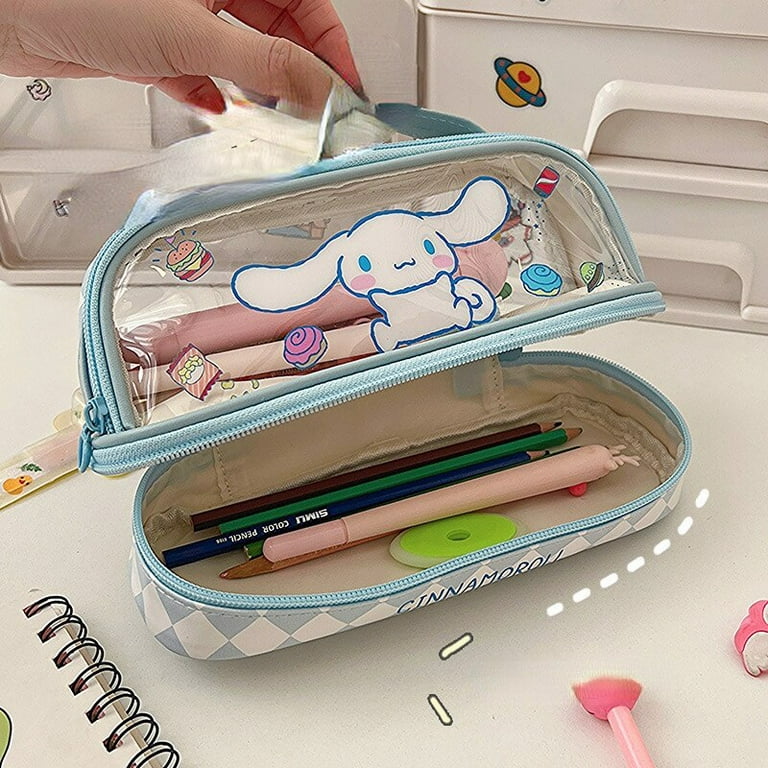 Takara Tomy Kawaii Sanrio Cinnamoroll Kitty Kuromi My Melody Pencil Case PU Waterproof Cartoon Pen Bag Kindergarten Opening Gifts Child Toys, Size: 11cm-30cm