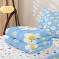 thumbnail image 5 of Erosebridal Cartoon Floral Zipper Twin Comforter Sets with Fitted Sheet and 2 Pillowcases, Cute Blossom Zipper Bedding Set, Stars Reversible, Sky Cream Daisy, Stars Reversible, 5 of 7