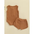 thumbnail image 4 of Kiapeise Newborn Boy Outfits Boho Tank Onesie Romper Top+Shorts Infant Baby Summer Clothes Cute Clothing for Boys, 4 of 9