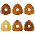 thumbnail image 3 of Exotic Plectrums - Teak Wood Guitar Or Bass Pick - 4.0 mm Ultra Heavy Gauge - 346 Contoured Triangle With Grip Hole Shape - Natural Finish Handmade Specialty Exotic Plectrum - 3 Pack, 3 of 5