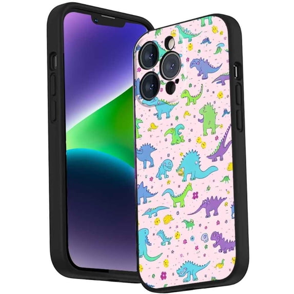 Compatible with iPhone 14 Pro Phone Case, Cute-Dinosaur-T-Rex-Dino25 Case Men Women, Flexible Silicone Shockproof Case for iPhone 14 Pro