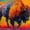 Spirit Of The Prairie, variant on Elephant Stock Spirit Of The Prairie Wall Art - Horizontal Canvas Wall Art - Living Room Wall Decor - Animal Canvas - Orange And Turquoise Decor By Marion Rose - 12" x 8"