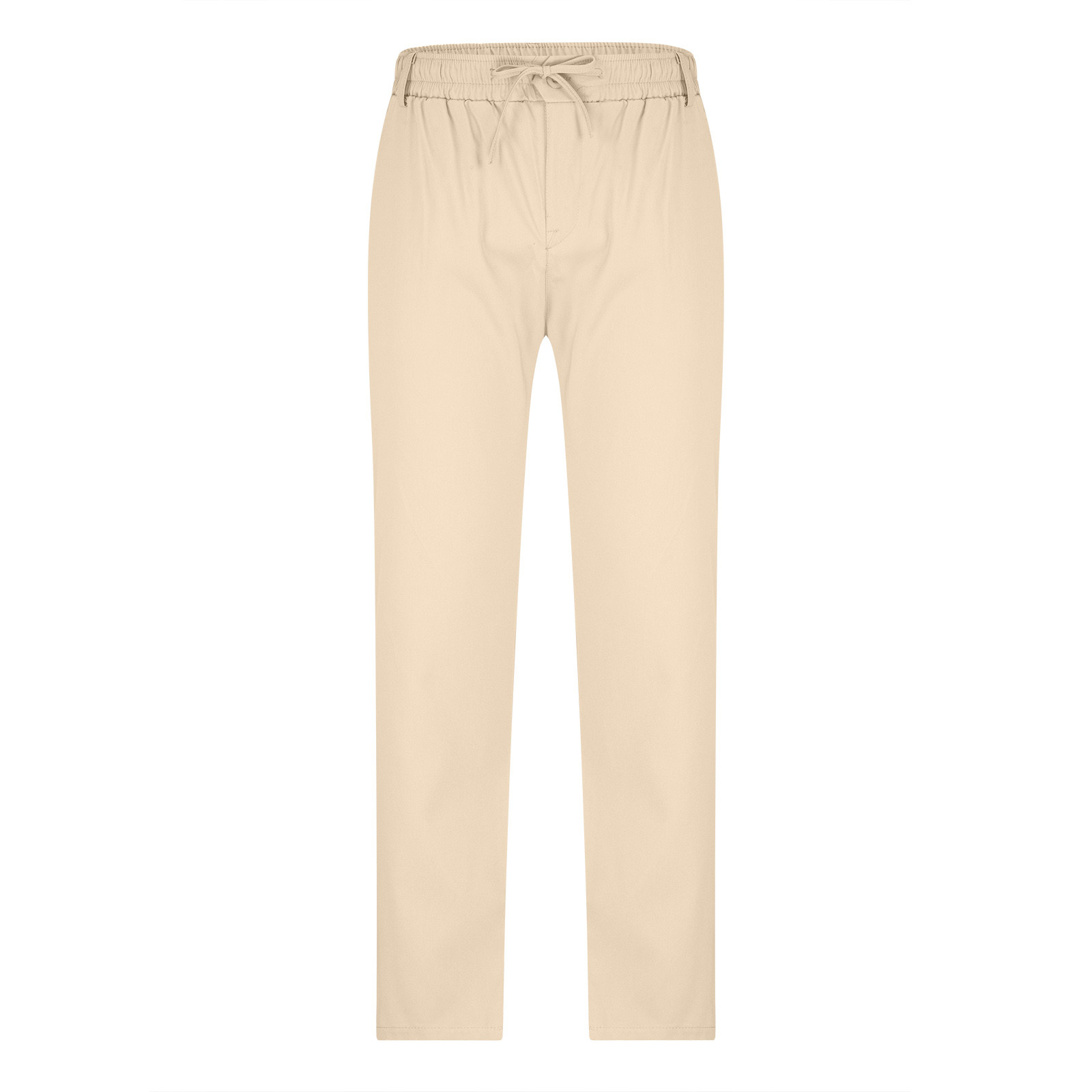 Tdoqot Chinos Pants Men- Cotton Drawstring Comftable Elastic Waist Slim Casual Mens Pants Beige - image 5 of 6
