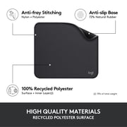 Logitech Mouse Pad - Studio Series, Computer Mouse Mat with Anti-slip Rubber Base, Easy Gliding, Spill-Resistant Surface, Graphite