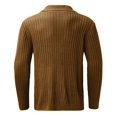 thumbnail image 4 of Mens Sweater - Autumn Winter Solid Color Lapel Single Knitted Cardigan Sweater Jacket, Casual Loose Business Style, Daily Office Wear, Soft Fabric, Men's Clothing, 4 of 7