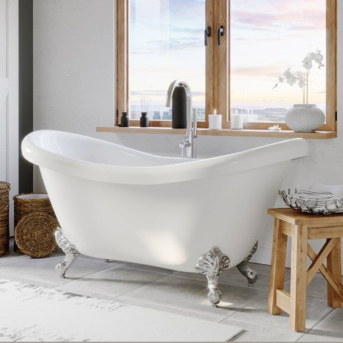 grey clawfoot tub