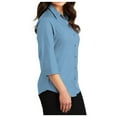 thumbnail image 3 of Mafoose Women's 3/4 Sleeve Uniforms Carefree Poplin Shirt Carolina Blue X-Small, 3 of 4