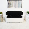 thumbnail image 6 of Calypso Mid-Century Modern16.73" Upholstered Fabric Bench in White, 6 of 7