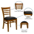 thumbnail image 4 of Flash Furniture HERCULES Series Ladder Back Cherry Wood Restaurant Chair - Black Vinyl Seat, 4 of 11
