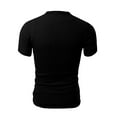 thumbnail image 3 of Leutsin Men's Cotton Undershirt Fashion Men's Summer Casual V-Neck Solid Button T-shirt Short Sleeve Top Blouse, 3 of 4