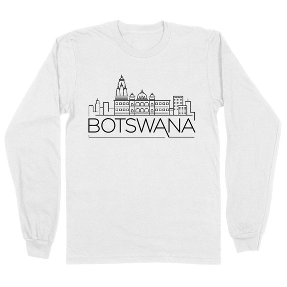 Skyline Botswana South Africa Long Sleeve Shirt Unisex Large White