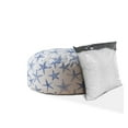 thumbnail image 3 of HomeRoots 518370 20 x 24 x 24 in. Blue & White Canvas Round Abstract Pouf Ottoman, 3 of 3
