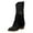Black, variant on IUJSOY Tassel Cowboy Boots for Women Side Zipper MId Calf Boots Stacked Heel Pointy Toe Western Boot