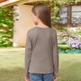 thumbnail image 4 of Girls Long Sleeve T Shirts Kids Fall Tops Crewneck Basic Tees Khaki 140, 4 of 4