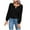 Black, variant on HAiming Women's Long Sleeve Shirts Trendy Solid Color Round Neck Pleated Tops Fall Winter Casual Loose Pullover Blouse