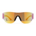 thumbnail image 2 of Boys Kids Rimless Shield Color Mirror Wrap Curved Sport Sunglasses Red - Orange Mirror, 2 of 4