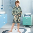 thumbnail image 5 of FORMRS Niños Bathrobe Unisex Hooded Robe Soft Plush Pajamas Sleepwear, Size 4-6T, Beige Floating Whale, 5 of 7