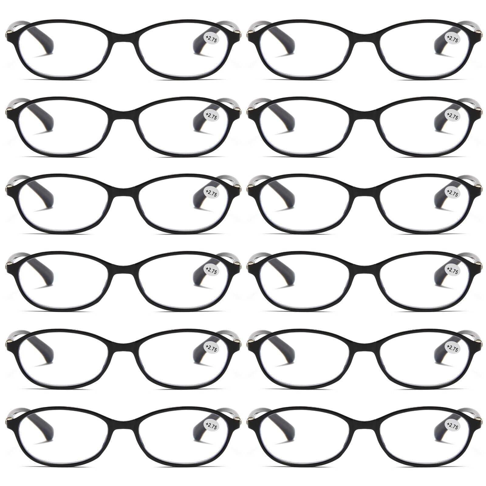 12 Pairs Womens Ladies Blue Light Blocking Reading Glasses Computer Gaming Readers +0.75