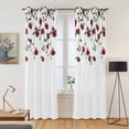 thumbnail image 2 of Red Roses Kitchen Curtains 84 Inch Length, Spring Floral Summer Botanical Weeping Grommet Top Bedroom Living Room Curtains, Light Filtering Cafe Curtain Drapes 2 Panels Set 84''x84'', 2 of 9