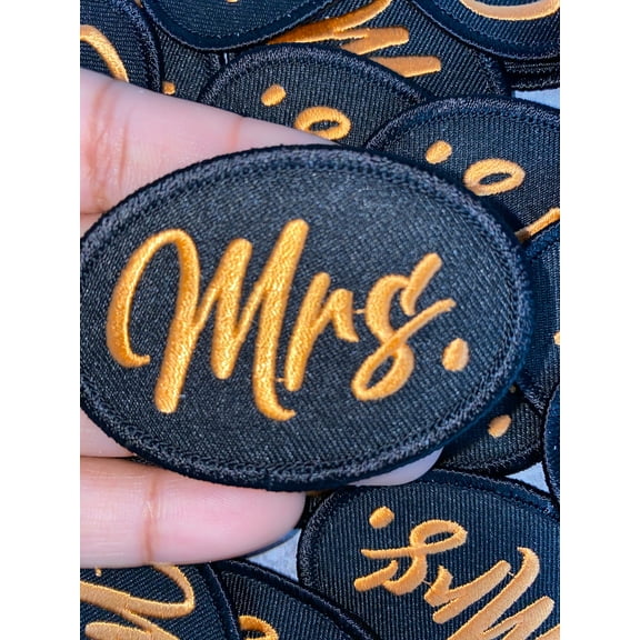 NEW, Exclusive "Mrs." , embroidered patch, Gift for Wives, Great for women, patch applique, Size 2.5"