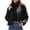 Black, variant on Herrnalise Jackets For Women Casual Solid Long Sleeve Zipper Plush Warm Sweatshirt Tops Shackets For Women 2024 fall Gray,M