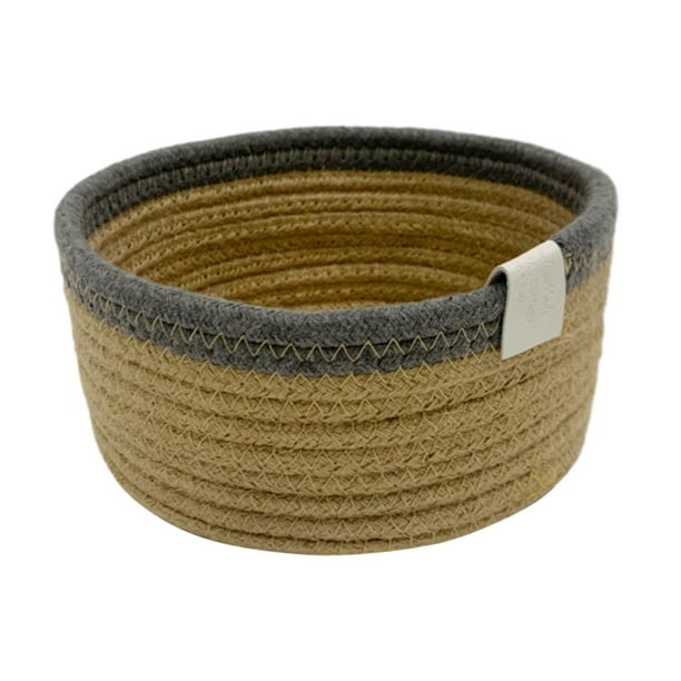 Cesta de almacenamiento Cesta tejida Cestas de almacenamiento Cesta de servicio Contenedores de almacenamiento de gran capacidad para gabinetes Dormitorios universitarios 20cmx10cm Gris