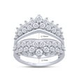 thumbnail image 3 of AFFY 1.90Ct Round Cut Lab Created Moissanite Diamond Double Row Solitaire Enhancer Guard Ring in 14K White Gold over Sterling Silver-4, 3 of 8