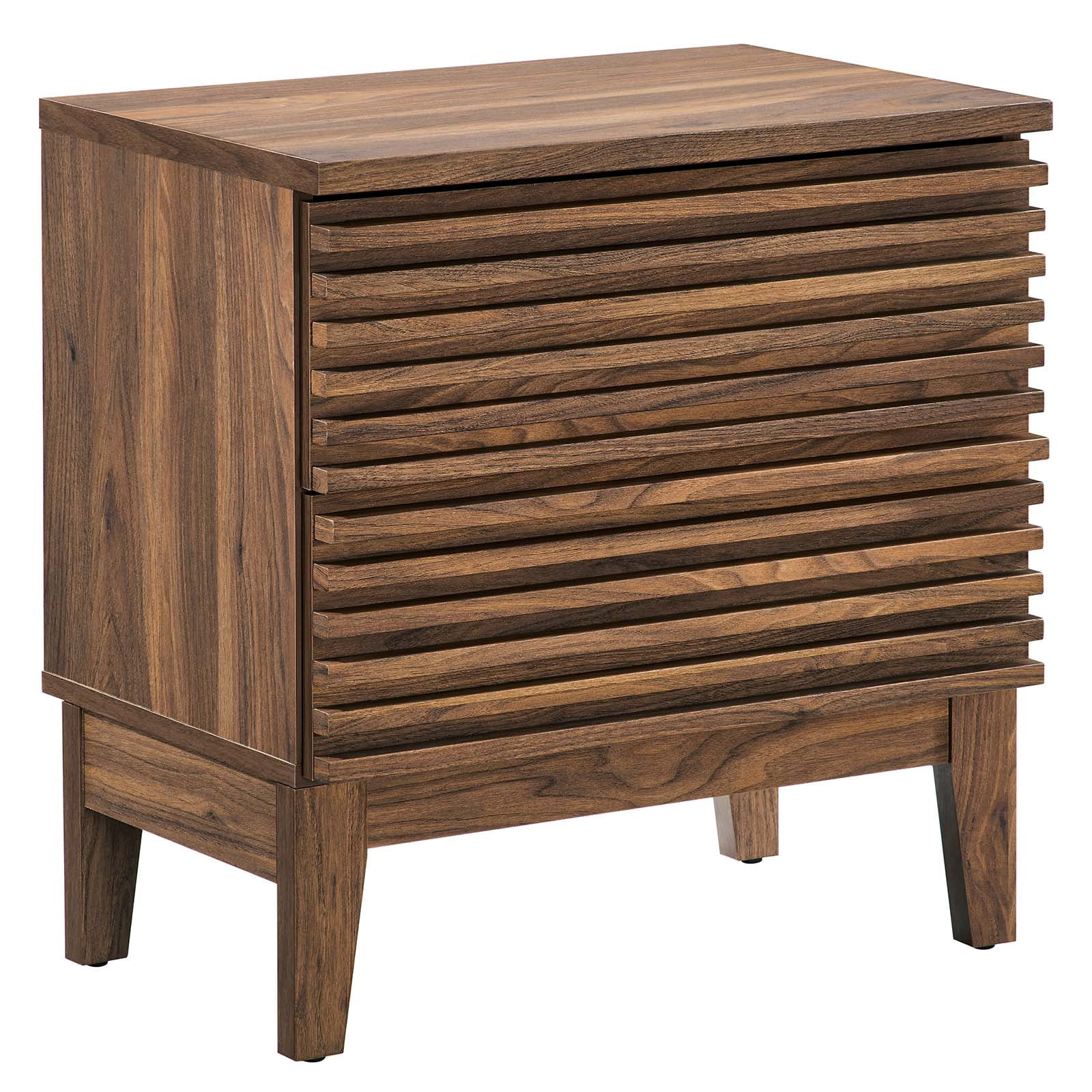 Modway Render Two-Drawer Nightstand in Walnut