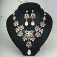 thumbnail image 1 of Nvzi Conjunto de joyas de diamantes de imitación con forma de lágrima para novia, collar y pendientes para boda, A25, 1 of 5
