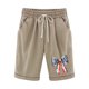 thumbnail image 1 of Pantalones de Cintura Elásticos para Mujeres, Día de la Independencia Impreso Casual Medio Cortos con Bolsillos para Diarios Y Al Mar, 1 of 3