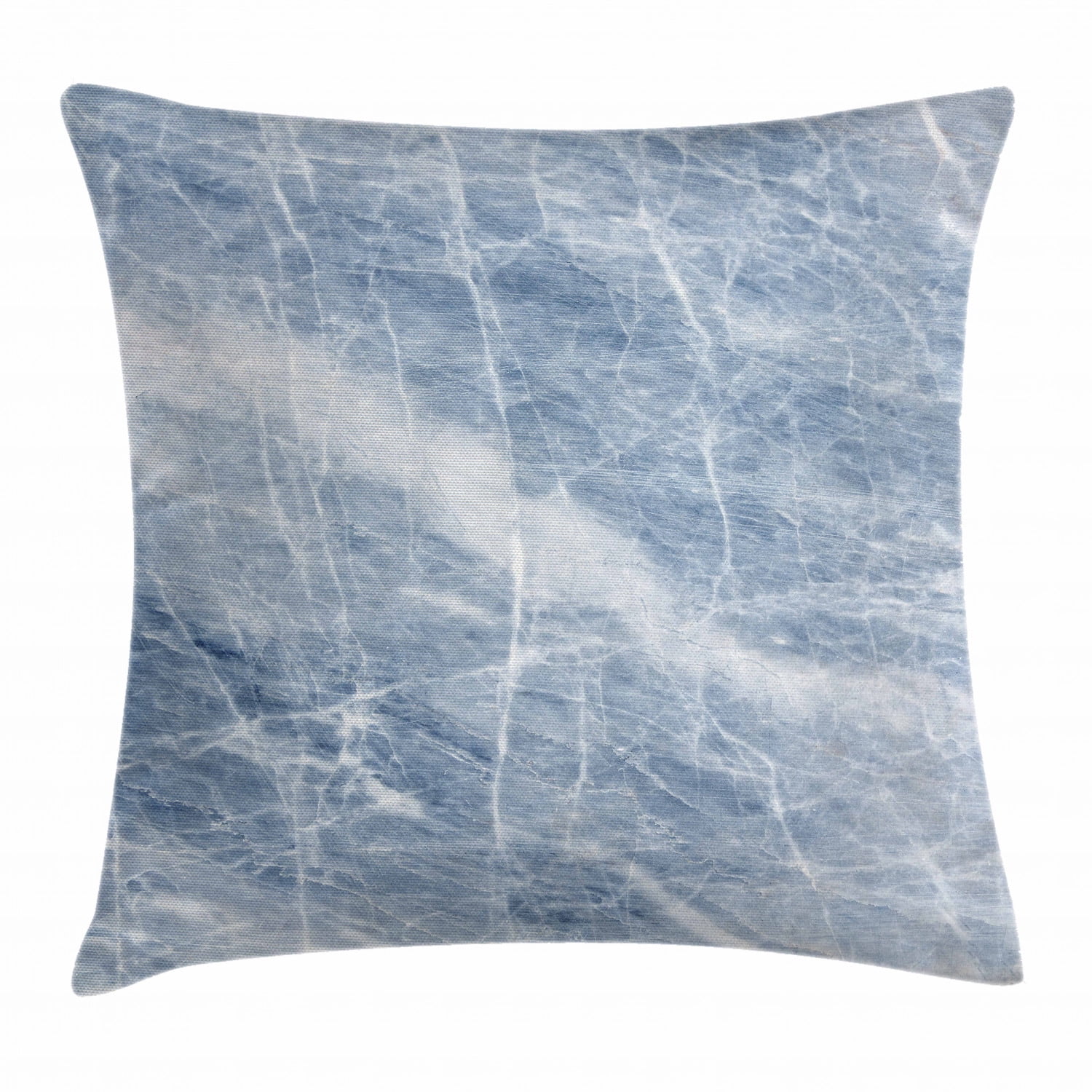 Marble Throw Pillow Cushion Cover Pale Blue Marble Pattern With White Cracks On Its Surface Geography Stone Decorative Square Accent Pillow Case 24 X 24 Inches Pale Blue White By Ambesonne
