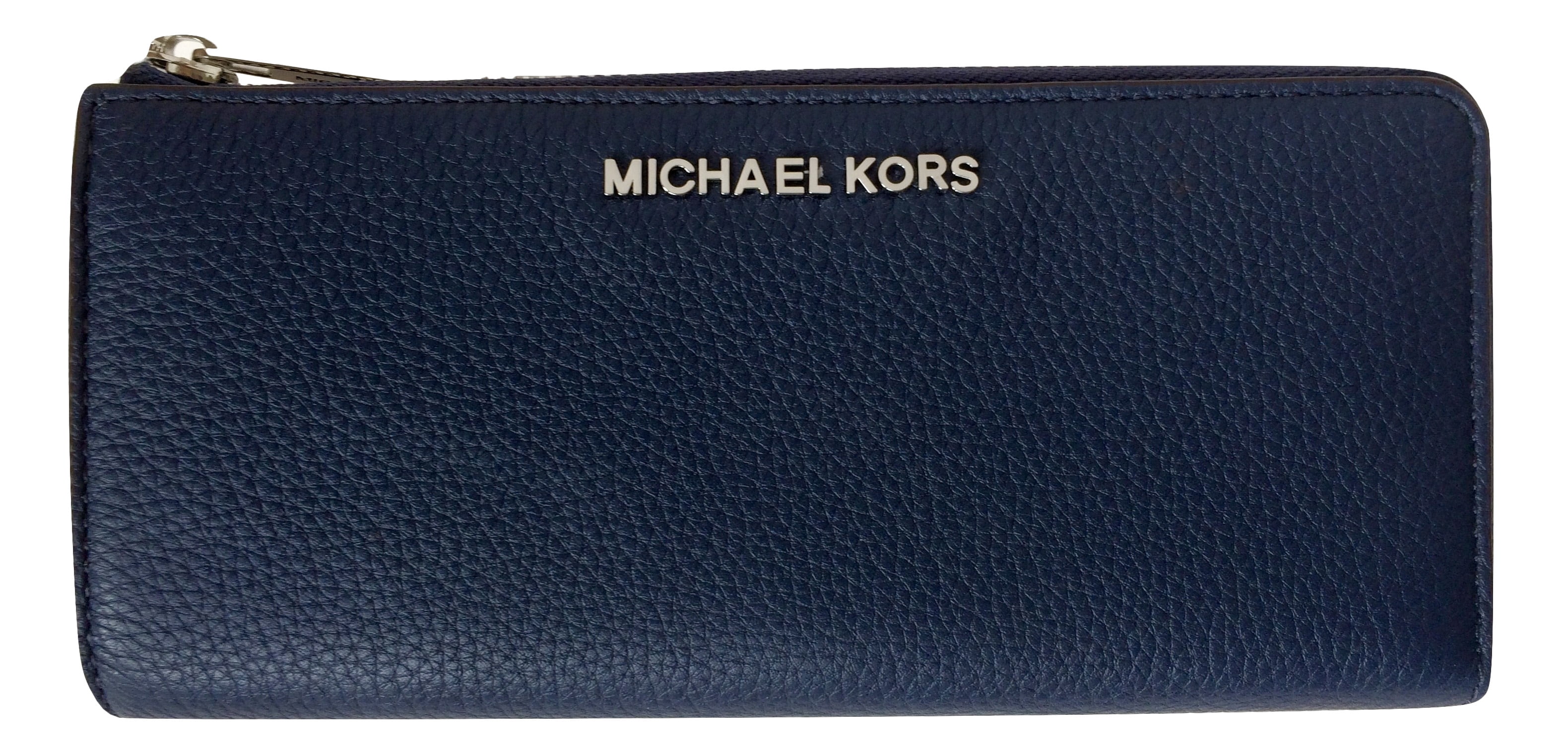 Michael Kors Bedford Large Three Quarter Zip Around Navy Pebbled