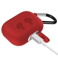 thumbnail image 2 of AMZER Dropproof Soft Silicone Protective Cover Skin with Carabiner For Apple AirPods Pro, Airpods 2 - Red, 2 of 3