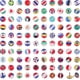 thumbnail image 1 of Chinchetas creativas con forma de bandera nacional, chinchetas con forma de mapa de país para tablones de anuncios, mapas y oficinas (100 piezas, patrón de países variados), 1 of 5