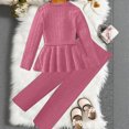 thumbnail image 5 of NOLDARES Toddler Baby Girl Clothes Cute Long Sleeve Sweatshirt Fall Winter Outfits Kids Joggers Pants 2Pcs Soft Set(Hot Pink,9-10 Y), 5 of 6