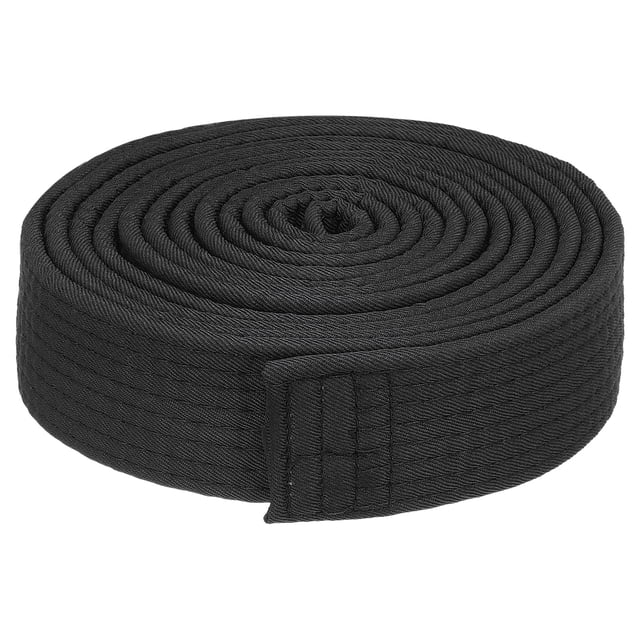 Uxcell Polyester Taekwondo Colored Ranking Belt For Practitioners Black 1.57"x9.2'