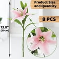thumbnail image 2 of 16 piezas de lirios artificiales de tacto real, flores de primavera para Pascua, decoración de bodas, hogar, lirios tigres de plástico, flores artificiales de color rosa claro, 2 of 5