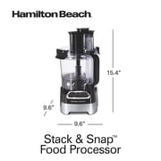 Hamilton Beach 10 Cup Food Processor and Chopper with Stack & Snap Design and Extra Large Chute, Black