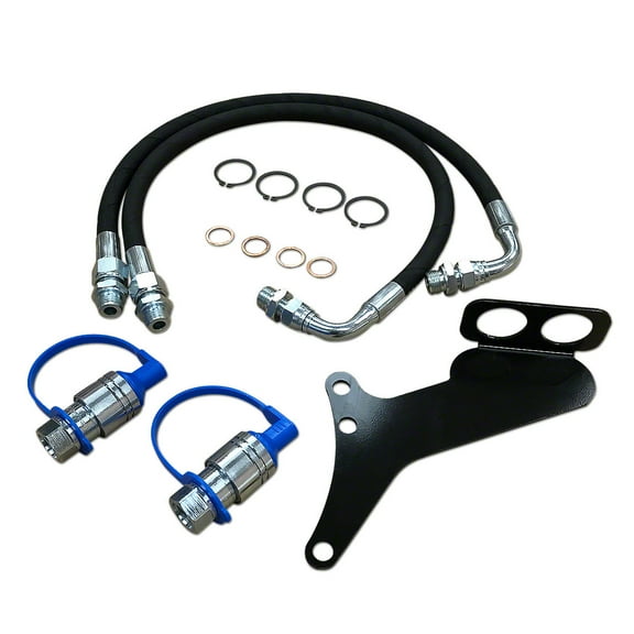 Single Hydraulic Remote Hose, Coupler, and Bracket Kit Fits Massey Tractor