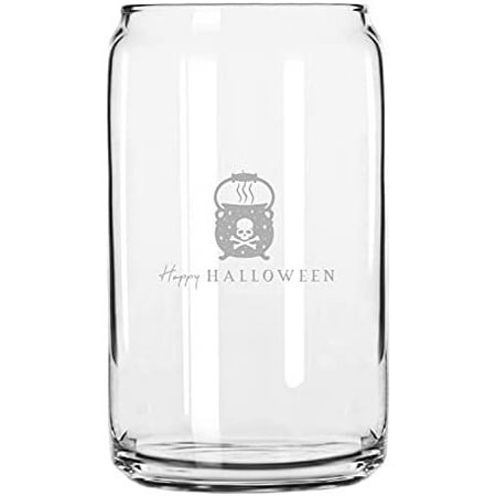 

Happy Halloween Cauldron Happy Halloween Etched 16oz Libbey Can Glass