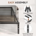 thumbnail image 4 of WAYES Queen Bed Frame, 14 Inch High Platform Bed Frame with Storage, Minimal Queen Size Metal Bed Frame, Heavy Duty, No Box Spring Needed, Noise-Free, Easy Assembly, Black, 4 of 7