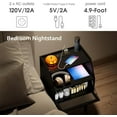 thumbnail image 4 of Mid Century Modern Nightstand Side Table End Table with Charging Station USB Ports and Outlet Bedside Table 2-Layer Storage Shelves with Acrylic Door Black, 4 of 6