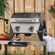 Expert Grill Stainless Steel 2-Burner Tabletop Gas Grill, 13,000 BTUs, 273 Sq. In.