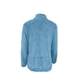 thumbnail image 5 of Women's Full Zip Fleece Jacket, Stand Collar Plush Top, Long Sleeve Soft Outerwear, Lightweight Cardigan with Pockets, Casual Winter Coat, Autumn Comfort Wear Blue L, 5 of 6